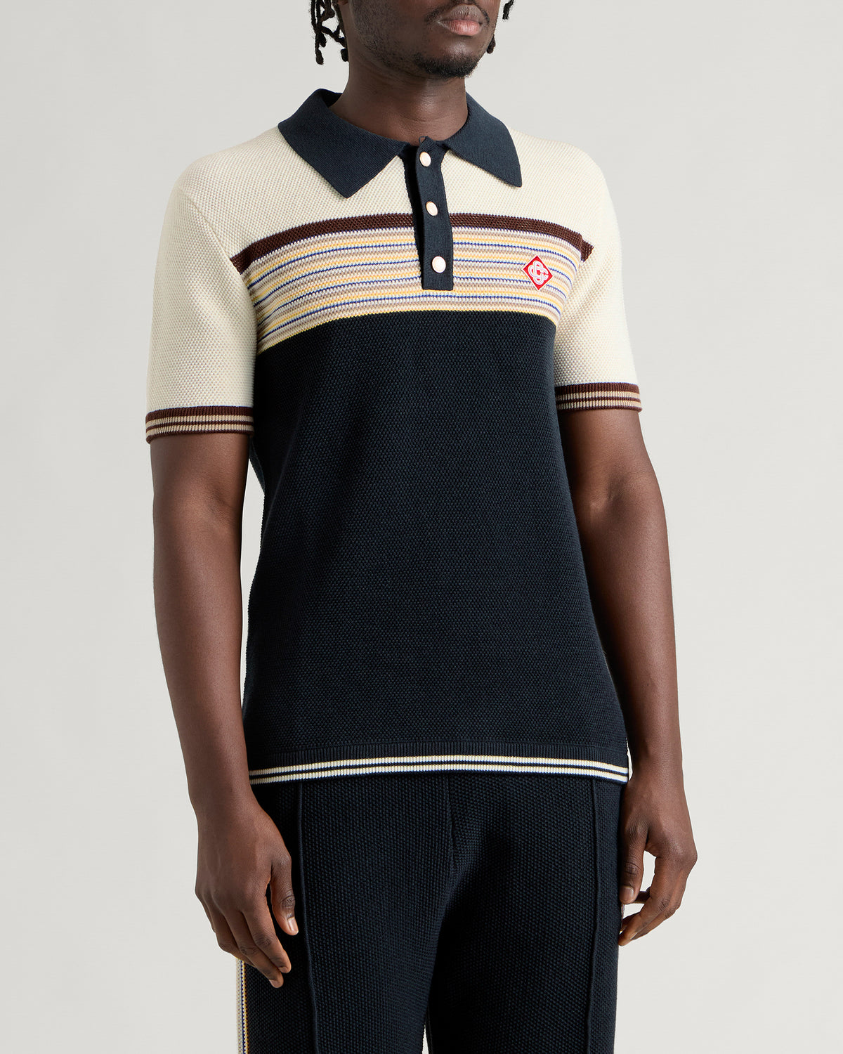 Casablanca Cafe Stripe Polo Shirt