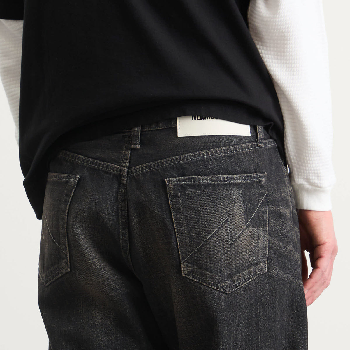 Neighborhood Washed Denim DP Wide Jeans