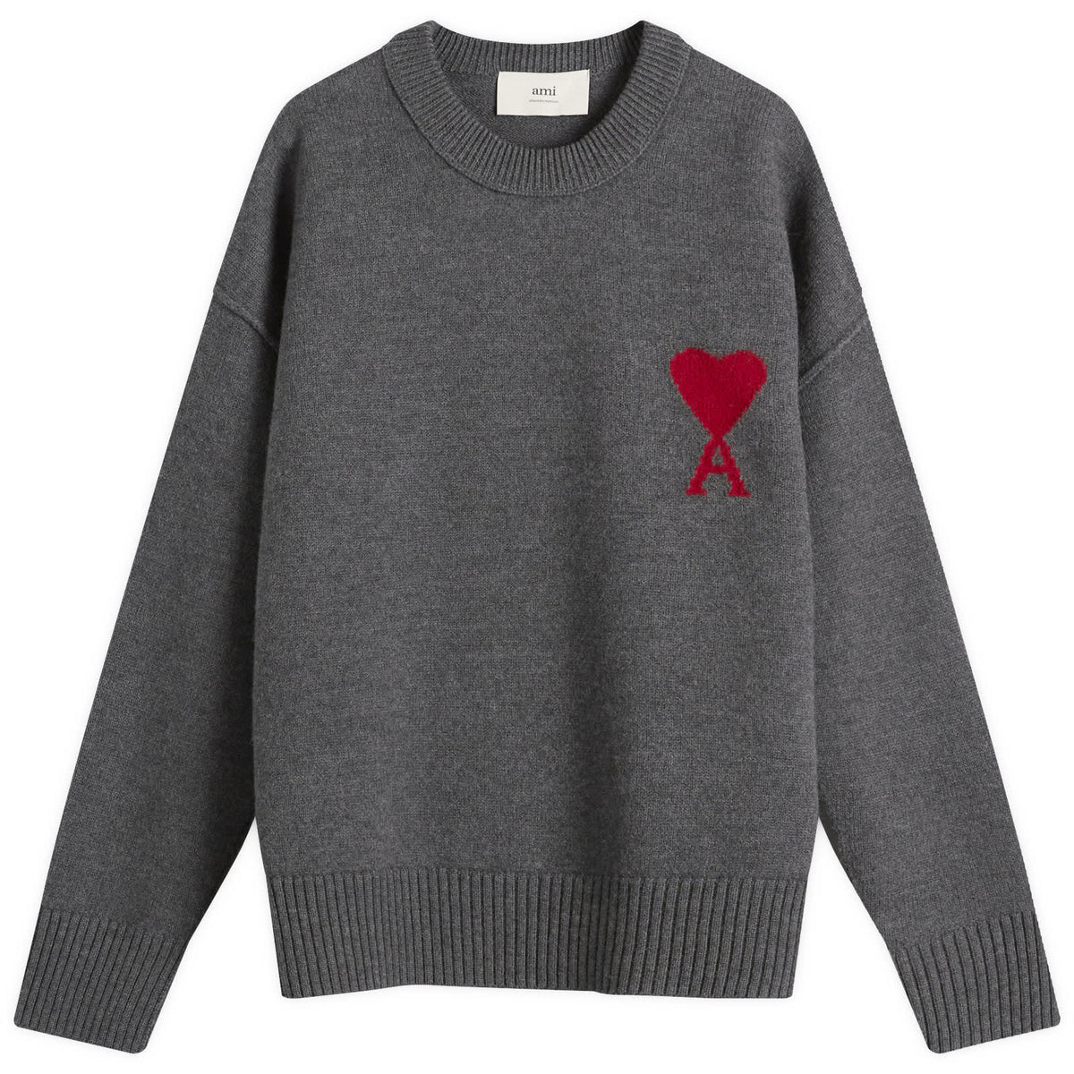 AMI Paris Felted Merino Wool Knit ADC Crew Neck Jumper