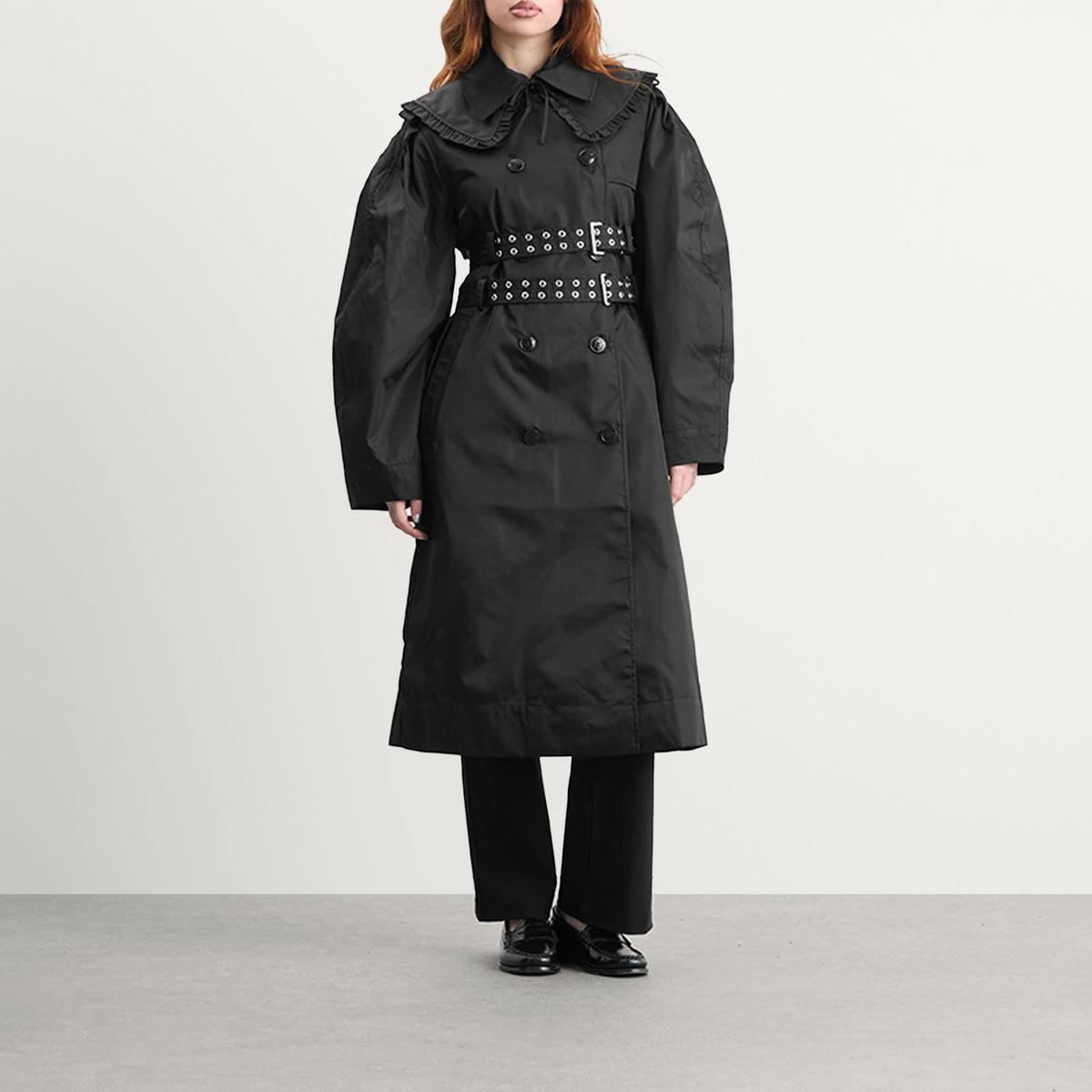 GANNI Duchesse Nylon Trenchcoat