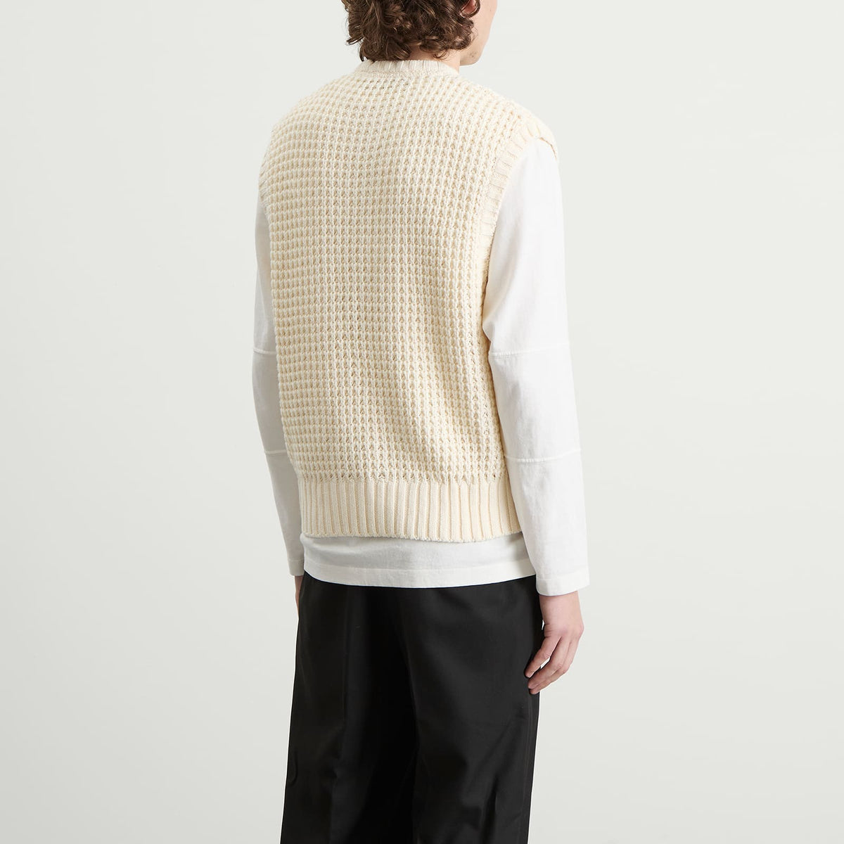 about:blank Moss Stitch Knitted Vest