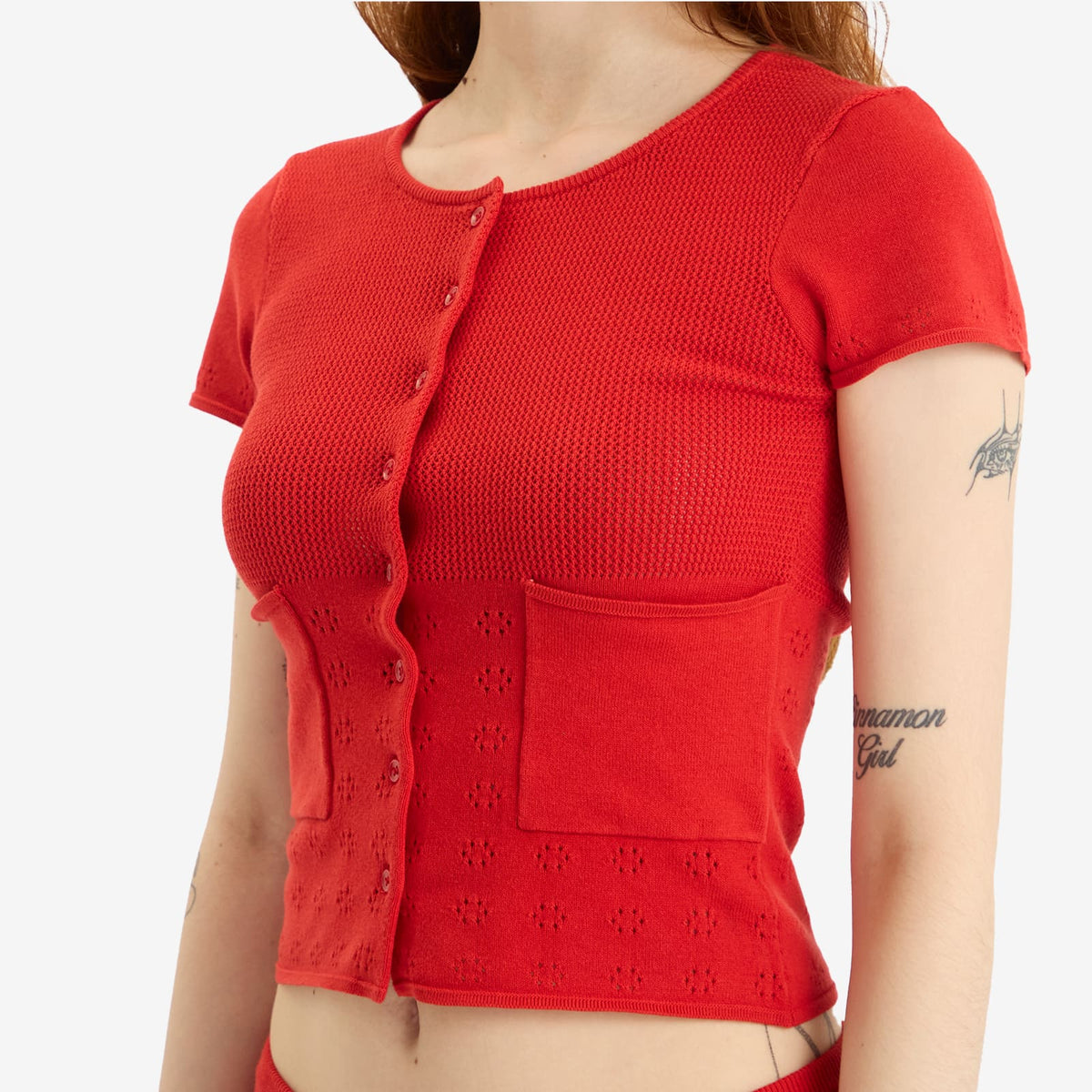Peachy Den Marie Knit Polo Top