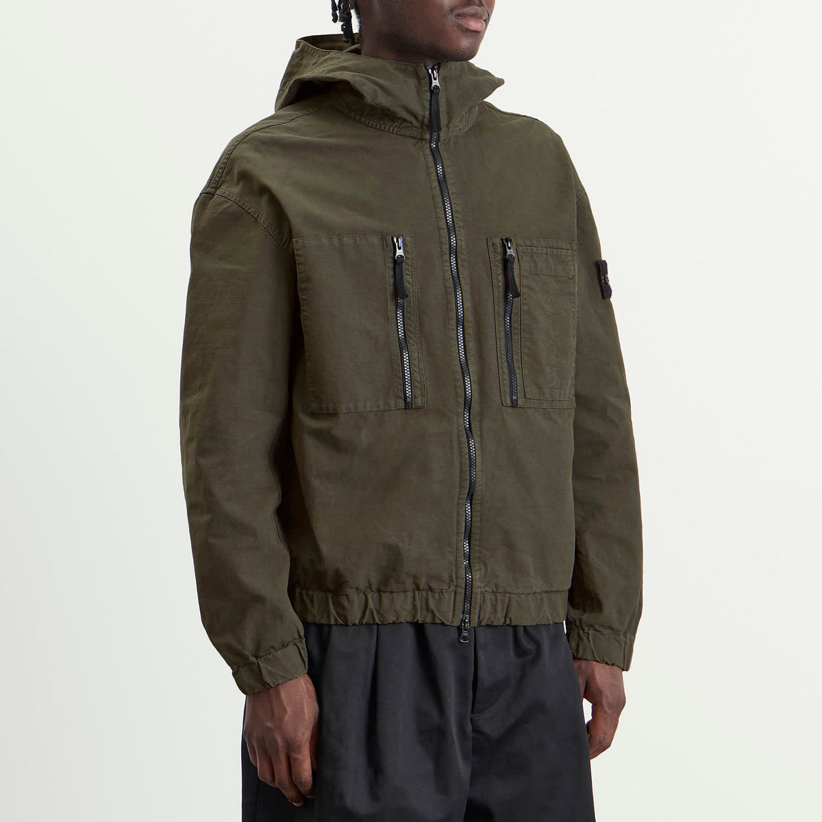 Stone Island Organic Cotton Ripstop Hooded Jacket