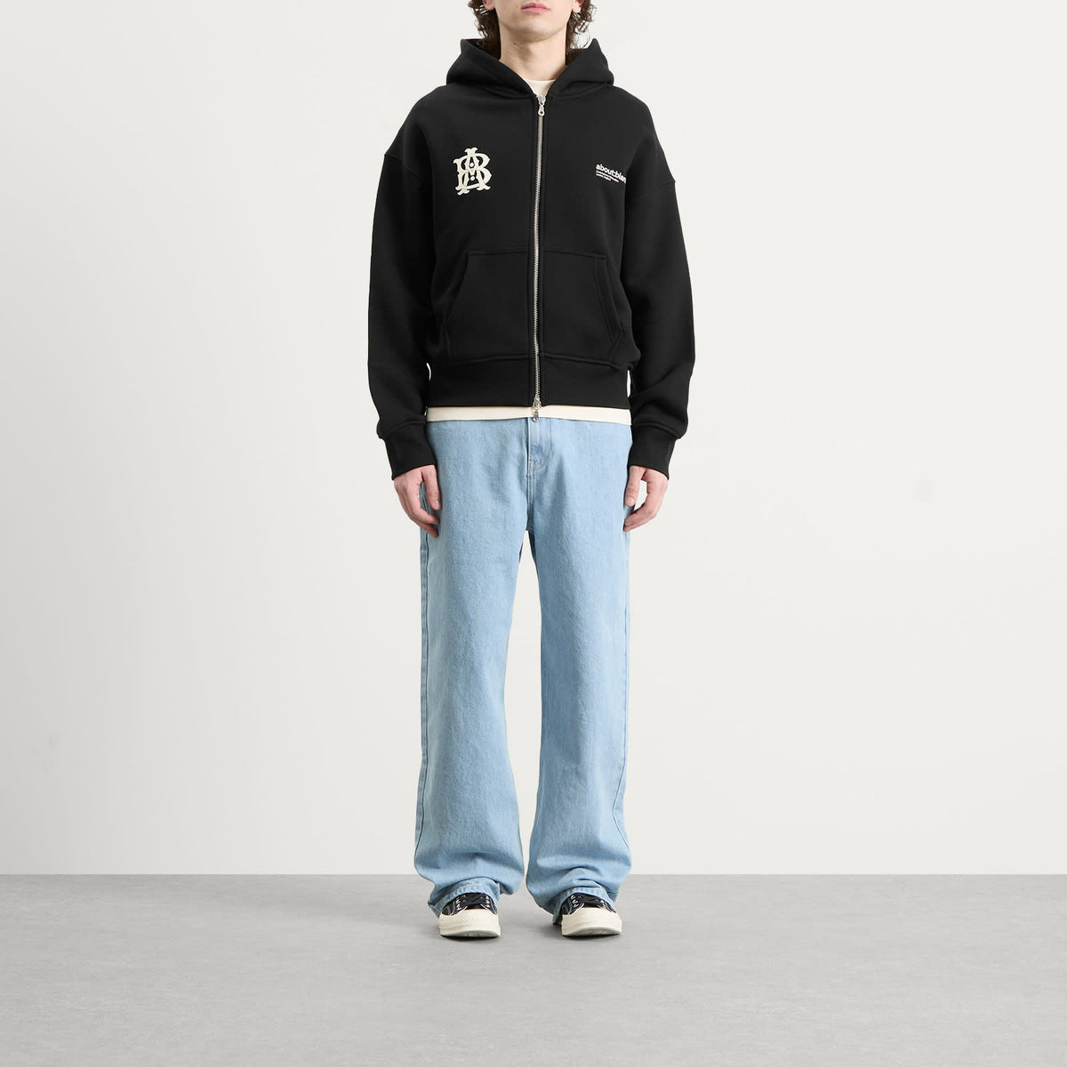 about:blank Dual Logo Zip Hoodie