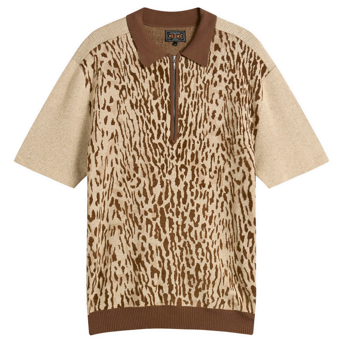 Beams Plus Animal Jacquard Knit Polo