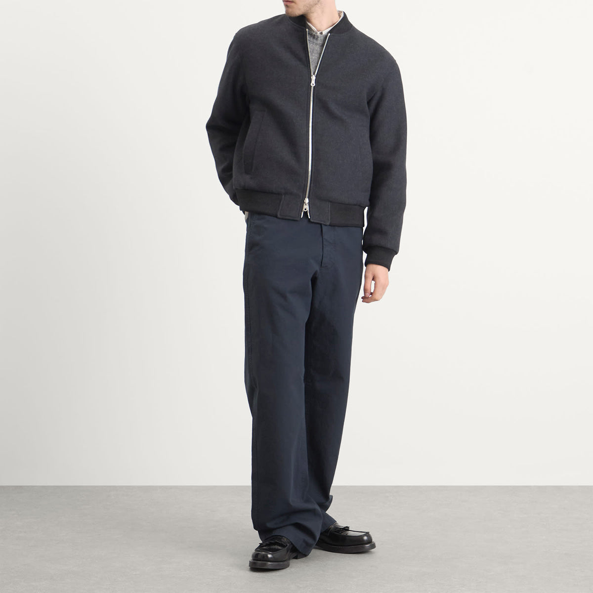 Dries Van Noten Brushed Cotton Twill Bomber Jacket