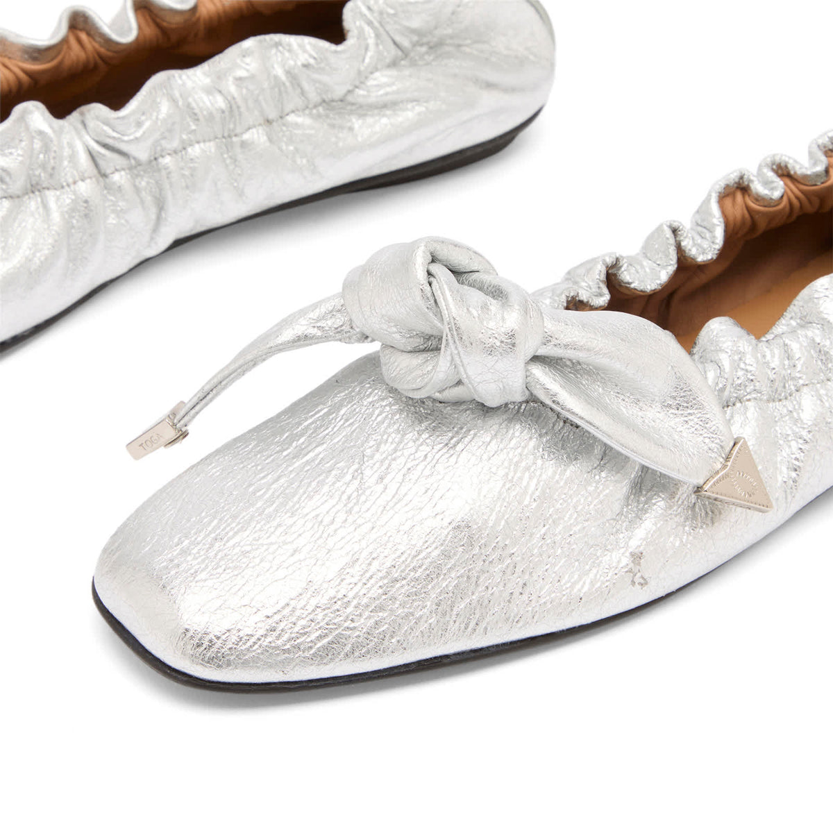 TOGA PULLA Metallic Leather Ballet Shoes