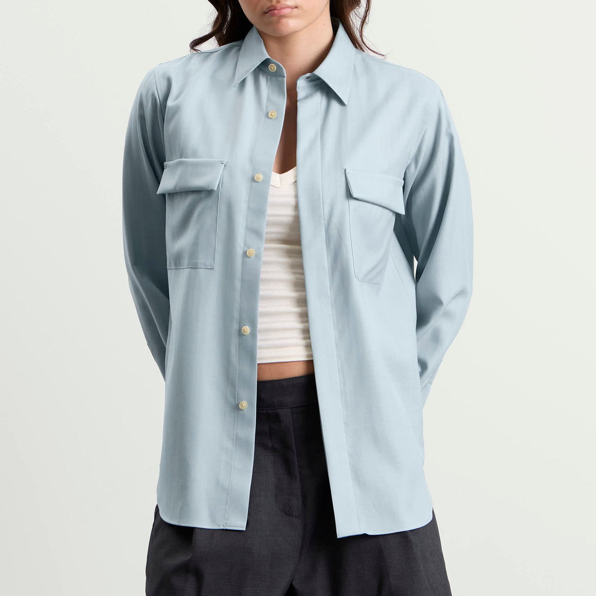 Auralee Wool Herringbone Overshirt