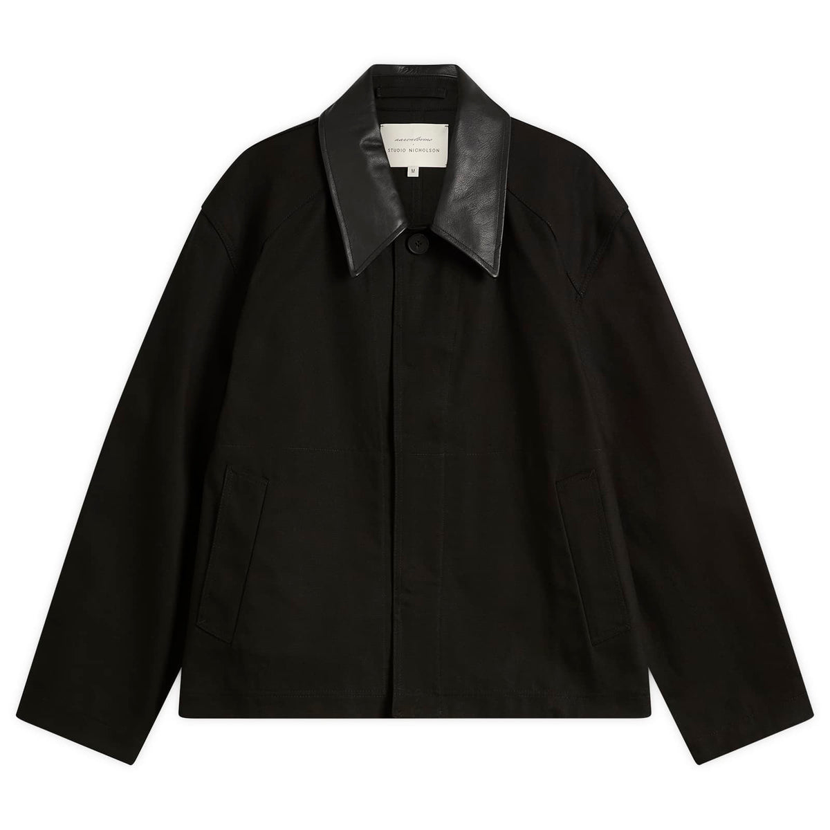 Studio Nicholson Dover Leather Collar Canvas Barn Jacket