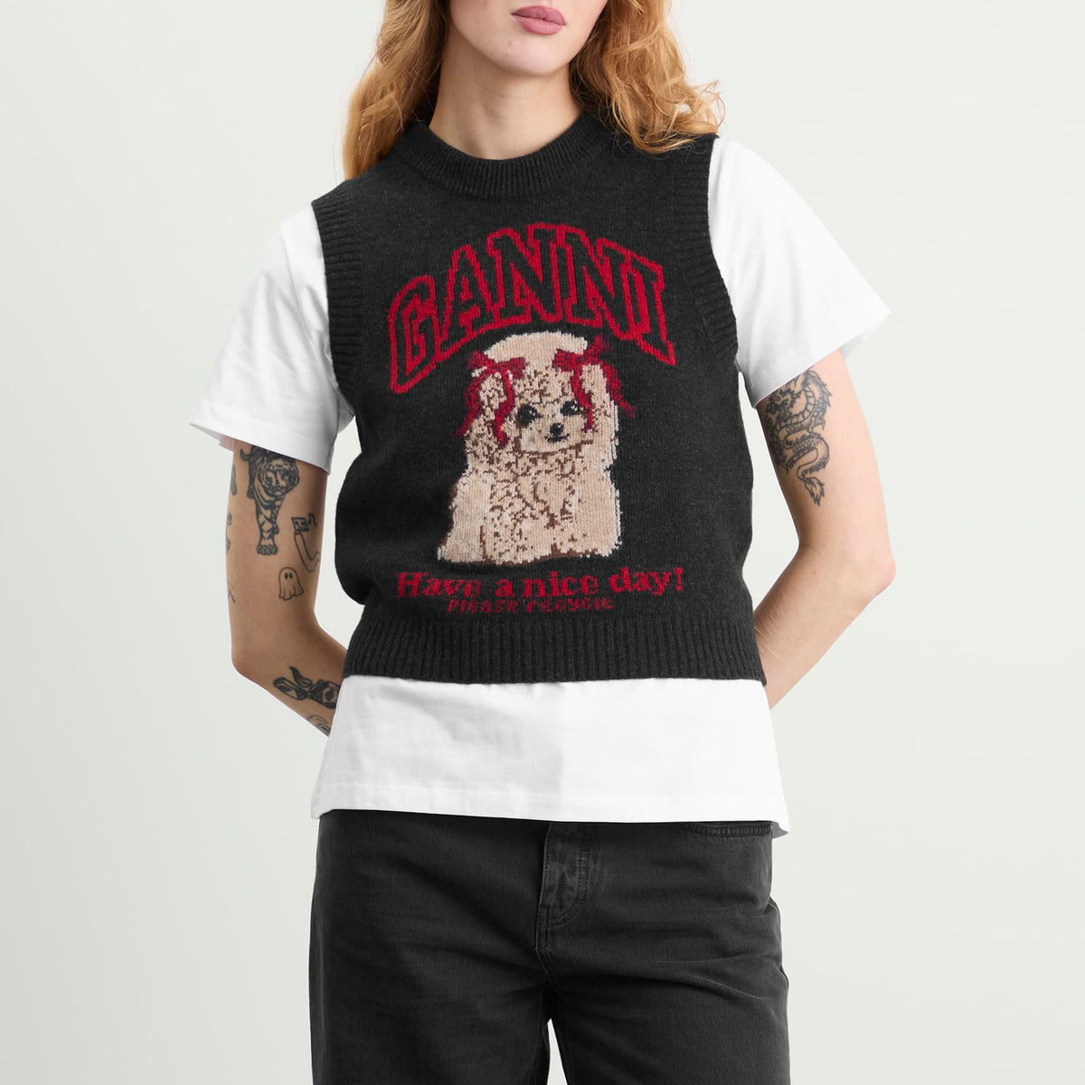 GANNI Graphic Wool Vest