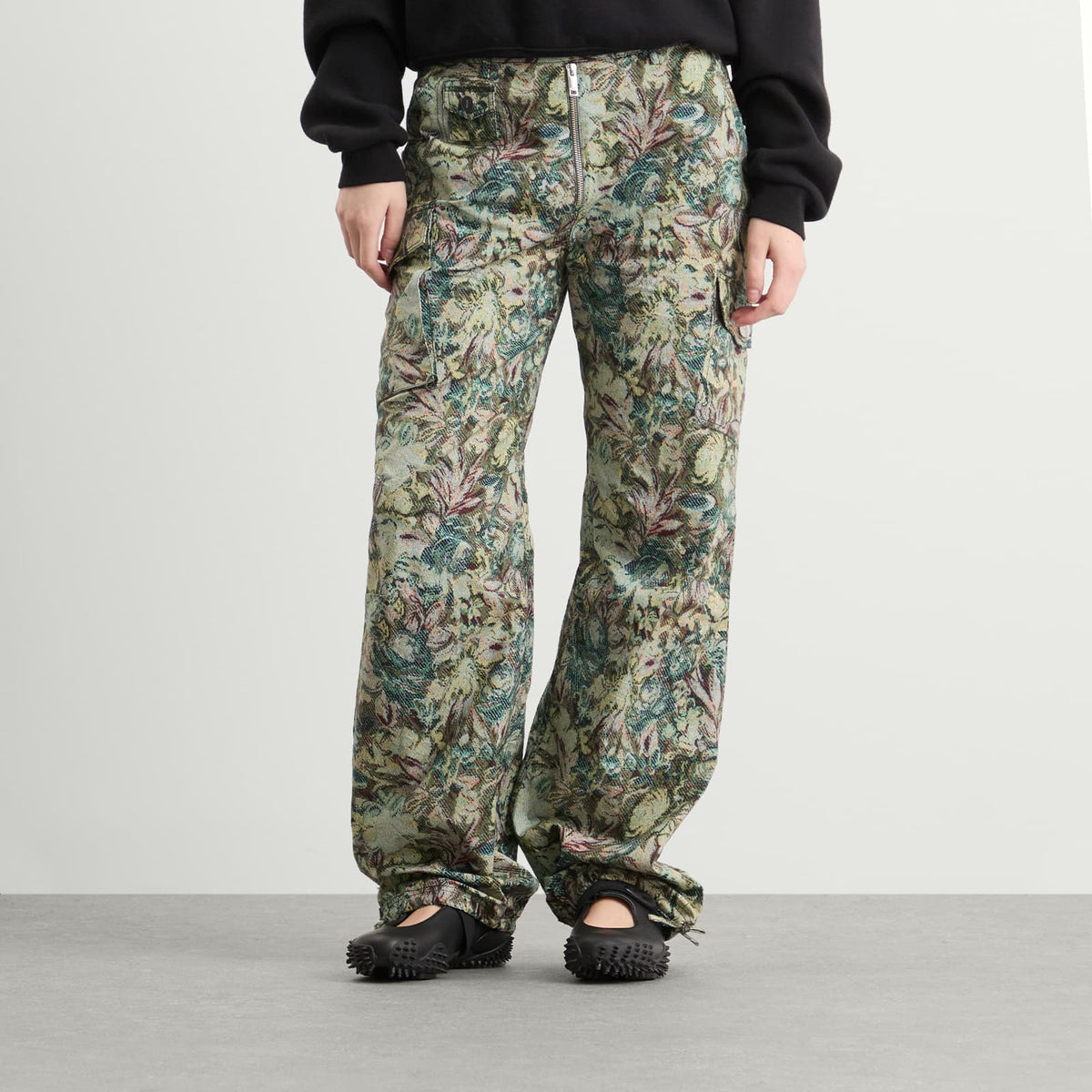 GANNI Printed Stretched Cotton Pants