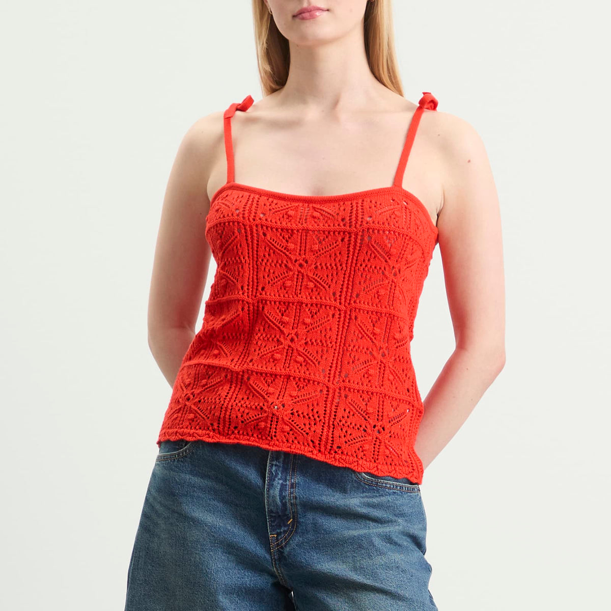 Levi's Abbey Tie Shoulder Crochet Tank