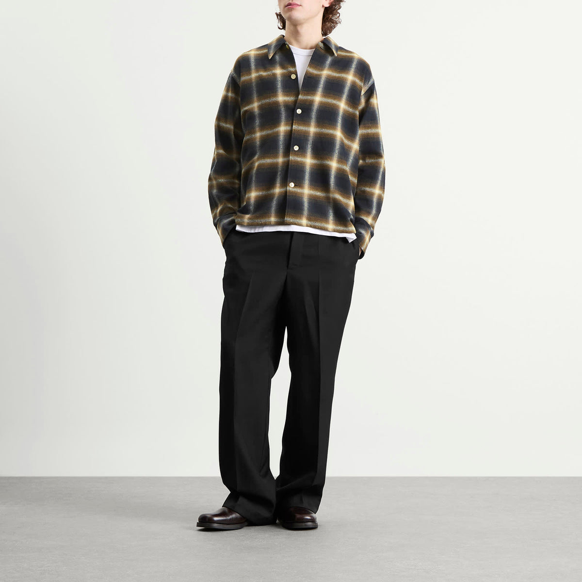 Second Layer Logan Ombre Long Sleeve Check Shirt