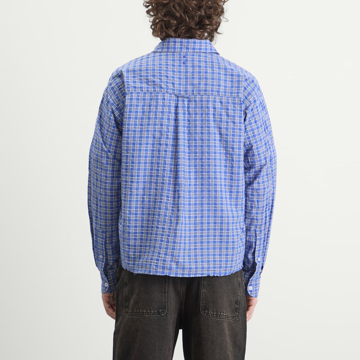 about:blank Raw Hem Check Shirt