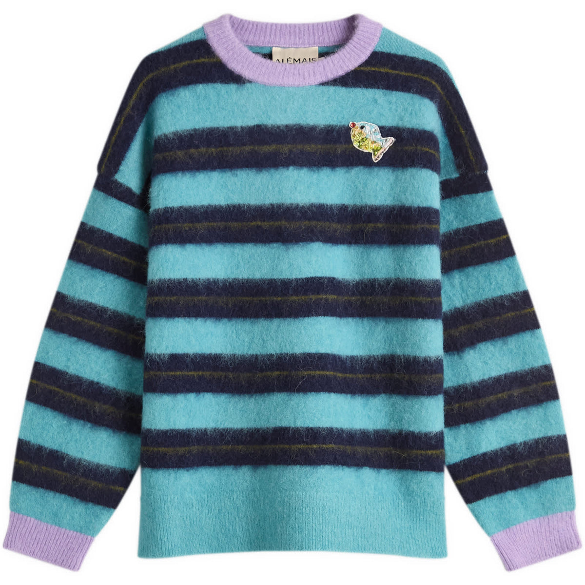 ALÉMAIS Domenica Teal Stripe Sweater