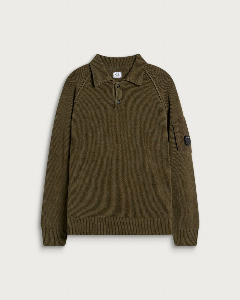C.P. Company Chenille Knit Polo Sweater