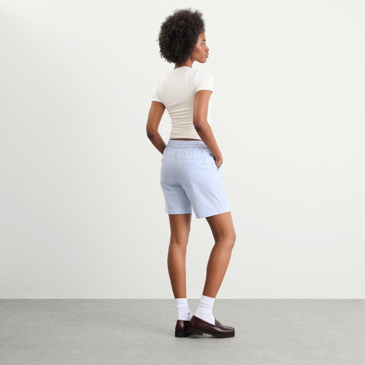 House of Sunny Seersucker Box Fit Shorts