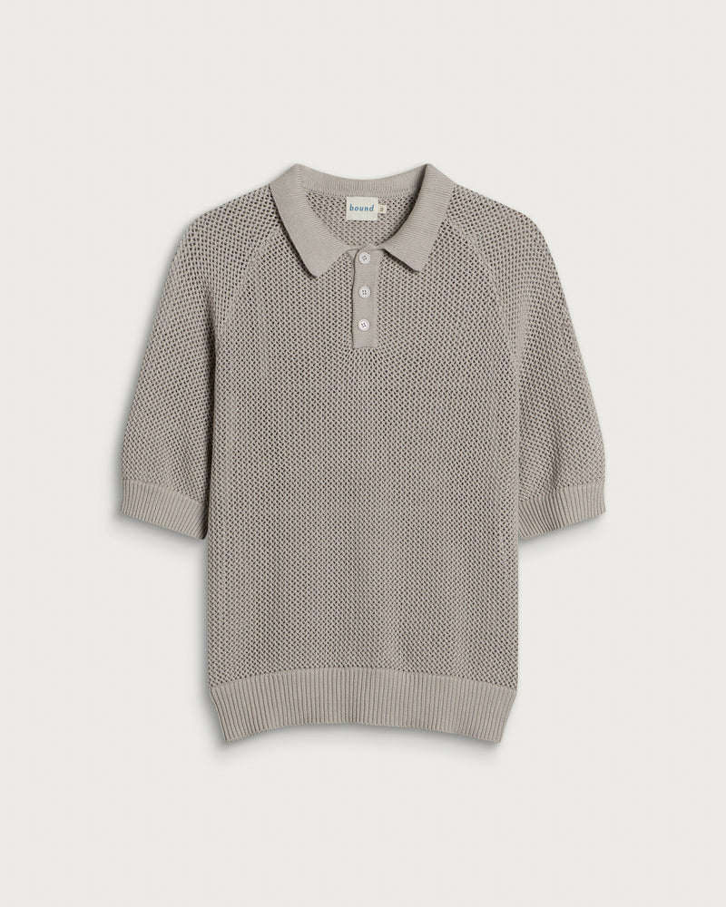 Bound Crochect Knit Polo