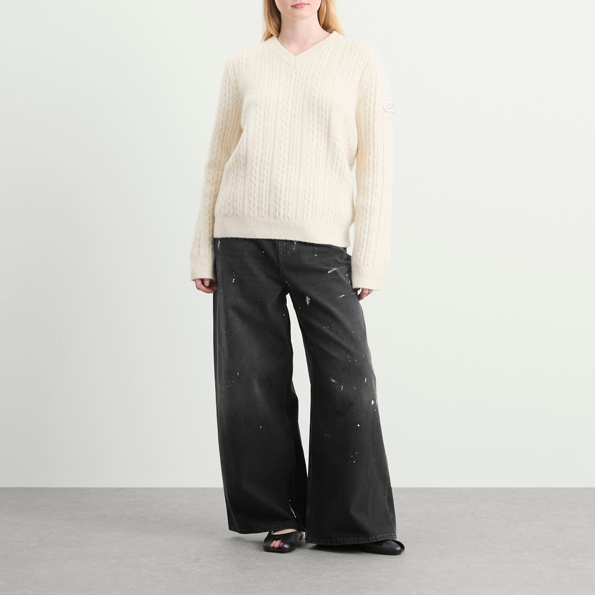MM6 Maison Margiela V-Neck Chunky Knitted Jumper