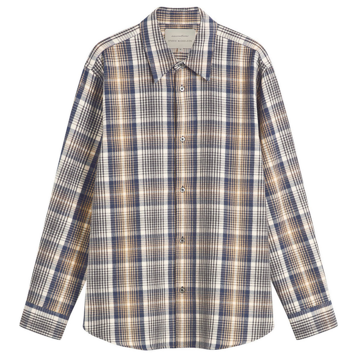 Studio Nicholson View Brushed Check Long Sleeve Shirt