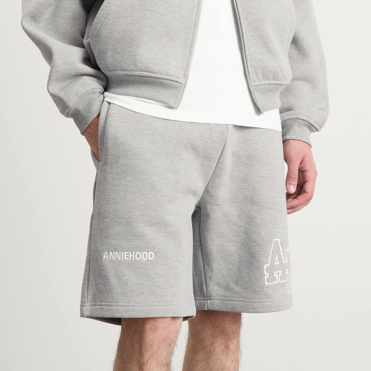ANNIE HOOD College Sweat Shorts