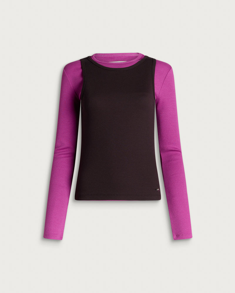 Damson Madder Manon Layered Long Sleeve Top