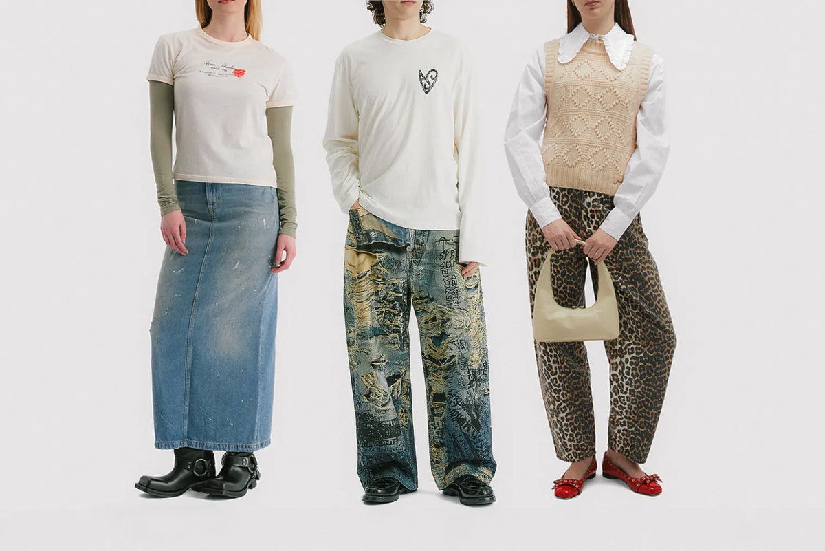 Group wearing varying denim pieces