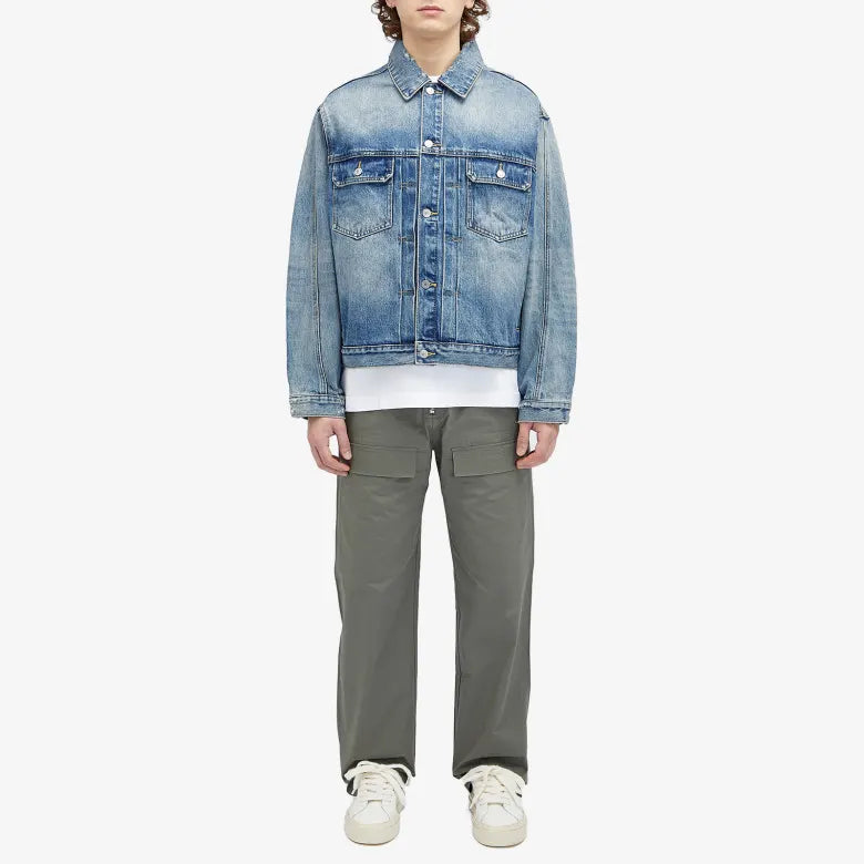 Model wearing Cole Buxton Type II Denim Jacket