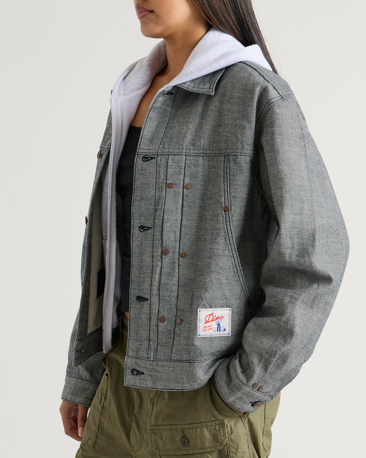 Dime Pleated Denim Jacket