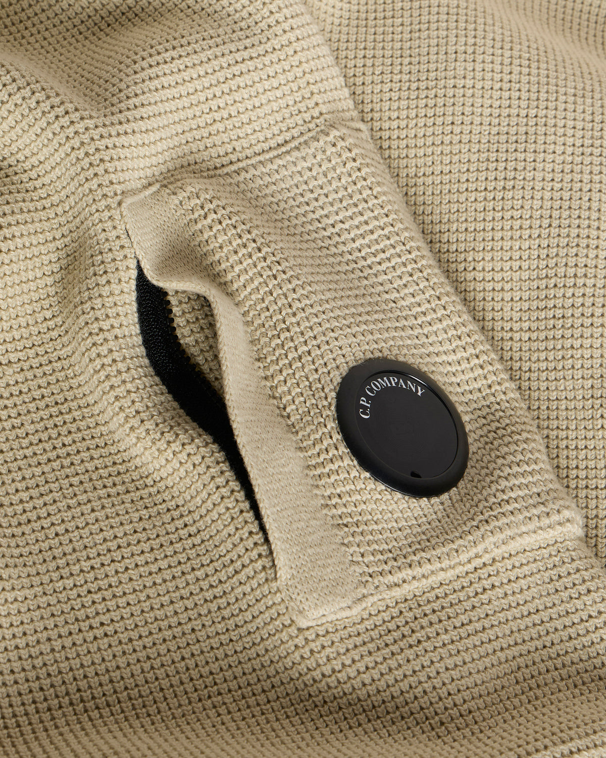C.P. Company Waffle Knit Lens Zip Cardigan