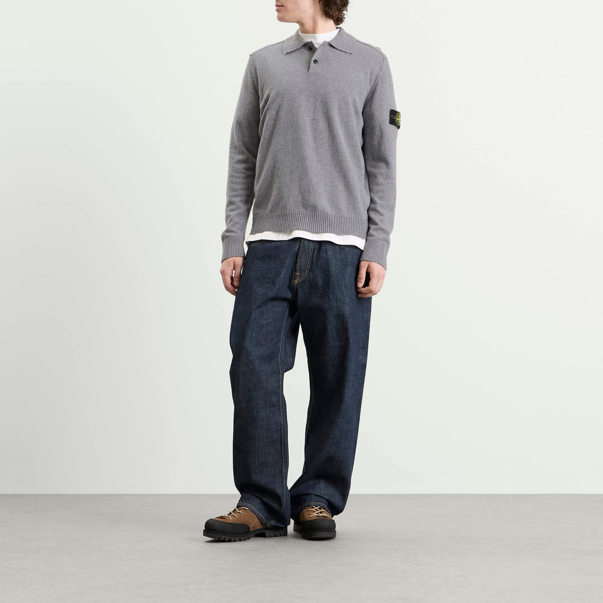Stone Island Geelong Wool Long Sleeve Polo