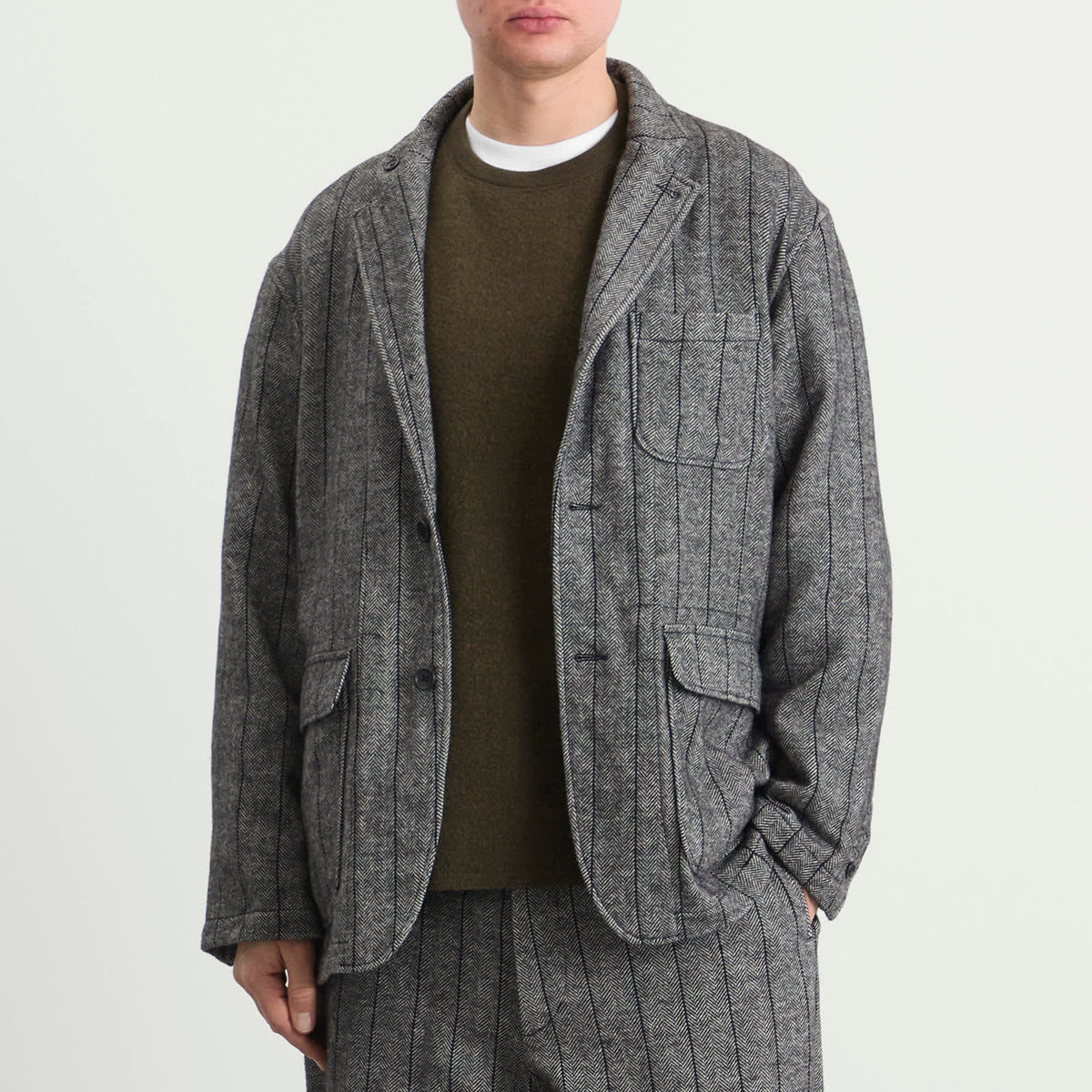 Engineered Garments Herringbone Wool Loiter Jacket
