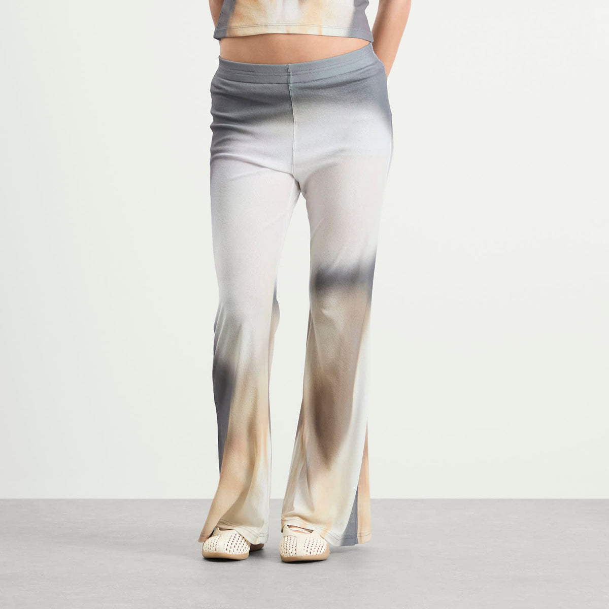 Kijun Sheer Print Flared Pants