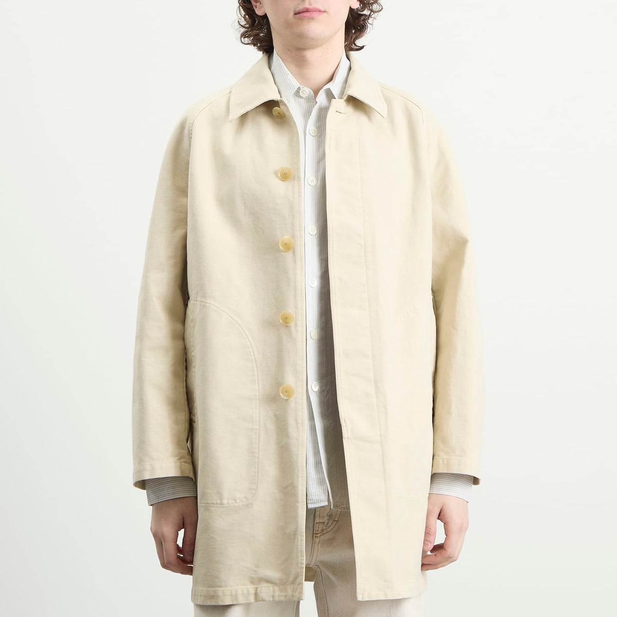 Auralee Garment-Dyed Cotton Heavy Twill Short Coat