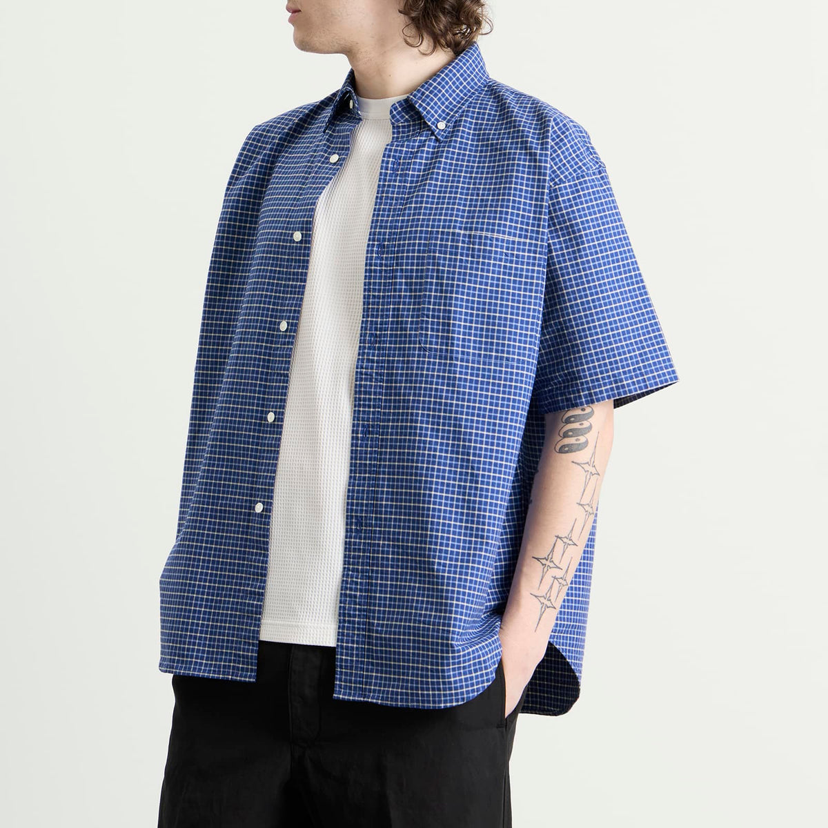 BEAMS Oxford Button Down Half Sleeve Shirt
