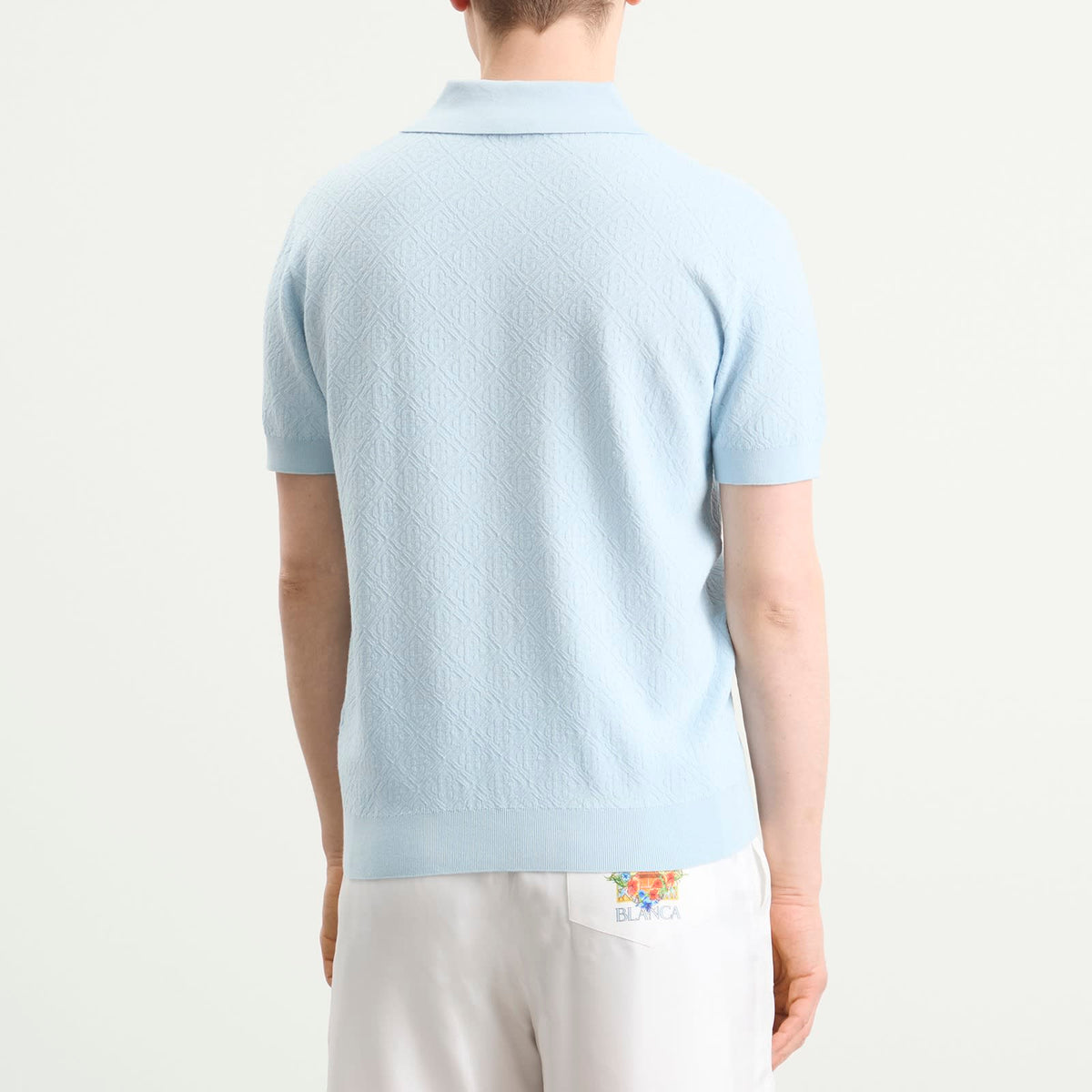 Casablanca Pointelle Monogram Polo