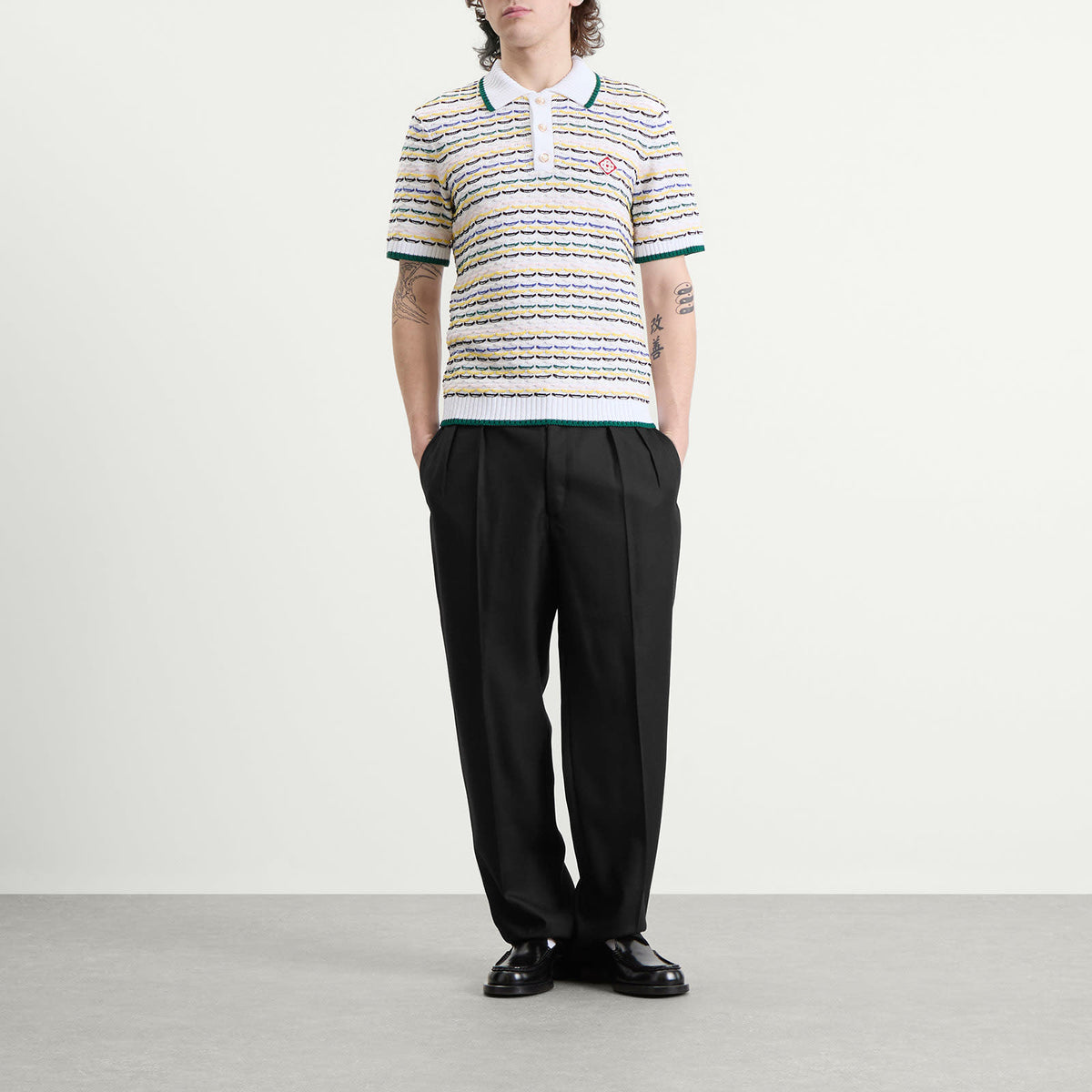 Casablanca Tuck Stitch Polo Shirt
