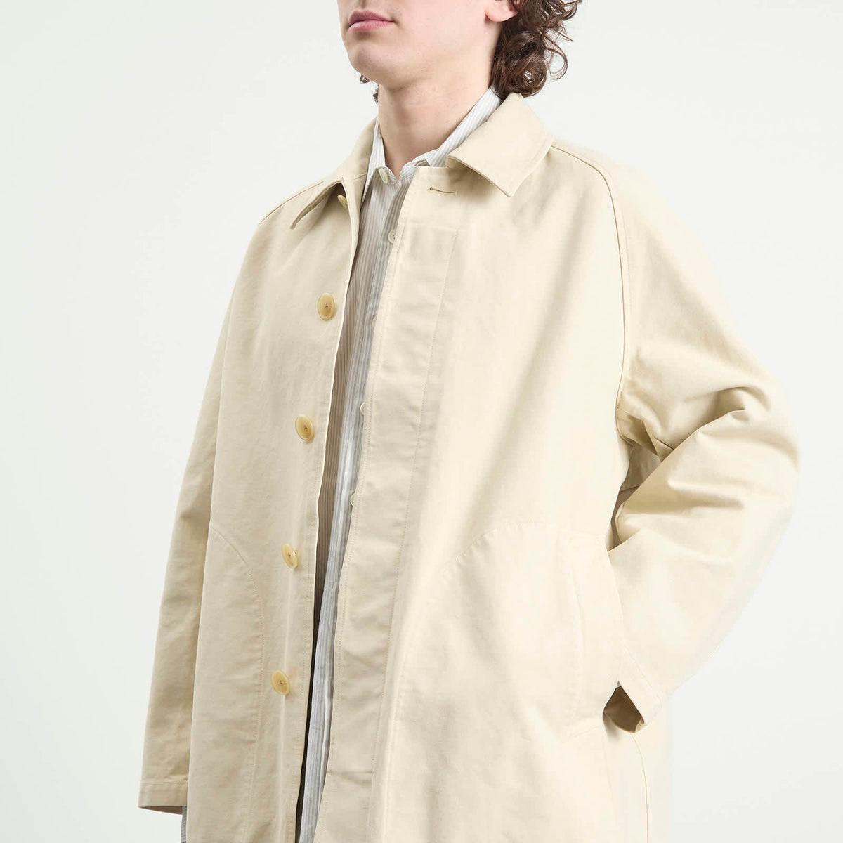 Auralee Garment-Dyed Cotton Heavy Twill Short Coat