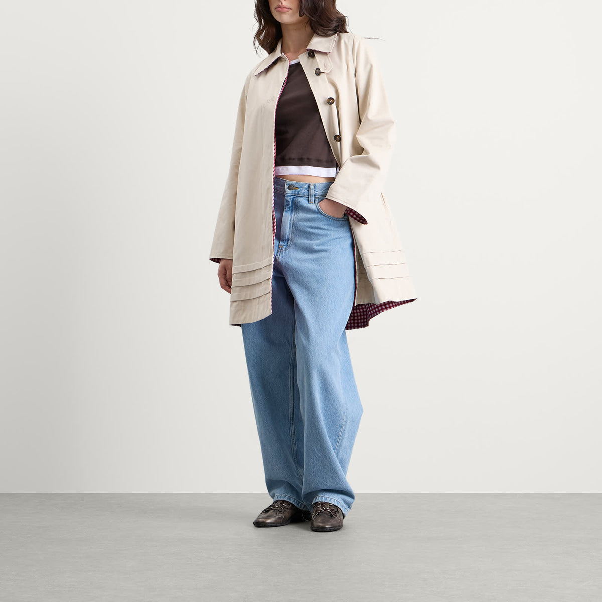 Damson Madder Mercedes Bow Reversible Trench Coat