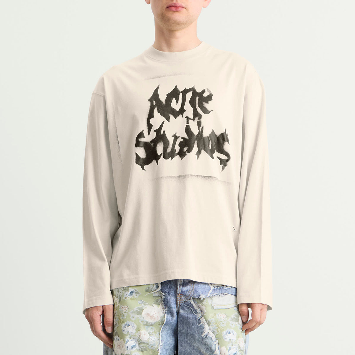 Acne Studios Exford Long Sleeve Goth Logo T-Shirt