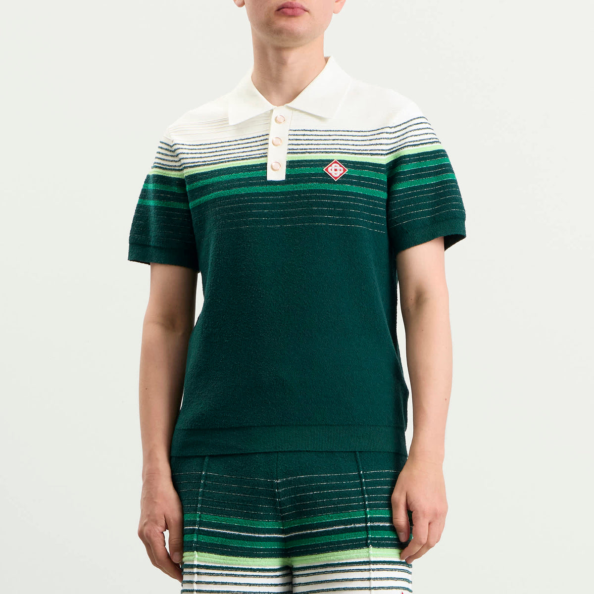Casablanca Boucle Stripe Polo Shirt