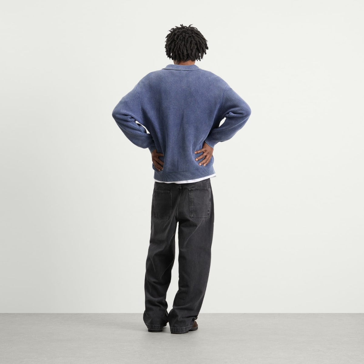 Bound Acid Wash Half Zip Pullover