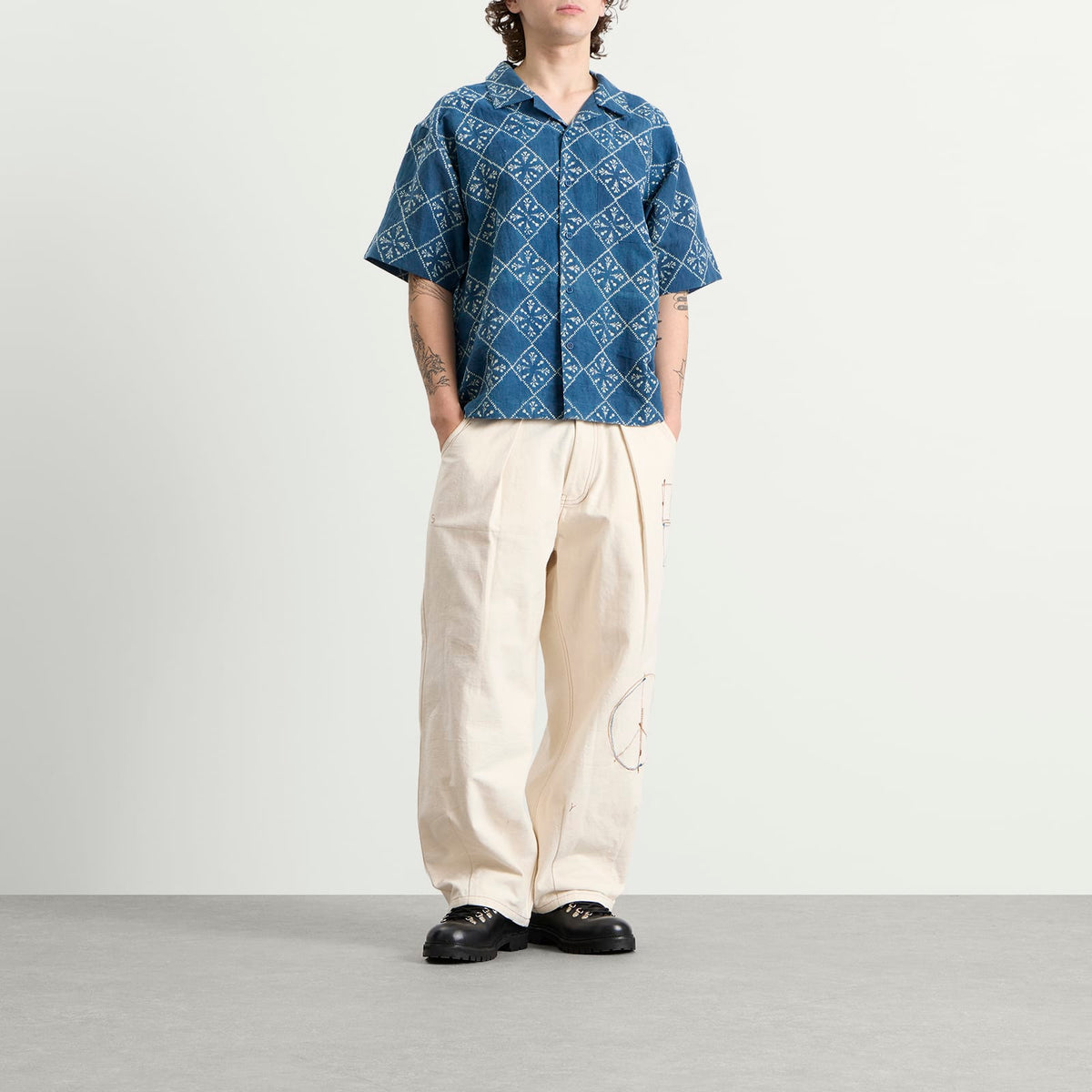 Story mfg. Hand Block Printed Greetings Shirt