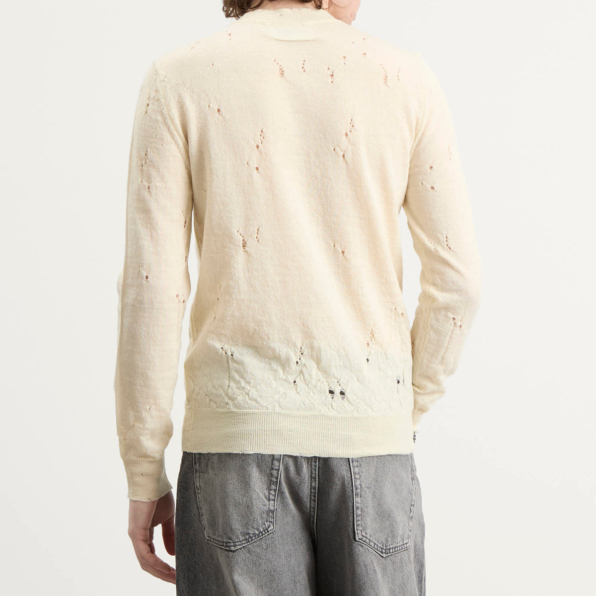 MM6 Maison Margiela Numbers Logo Distressed Knitted Jumper