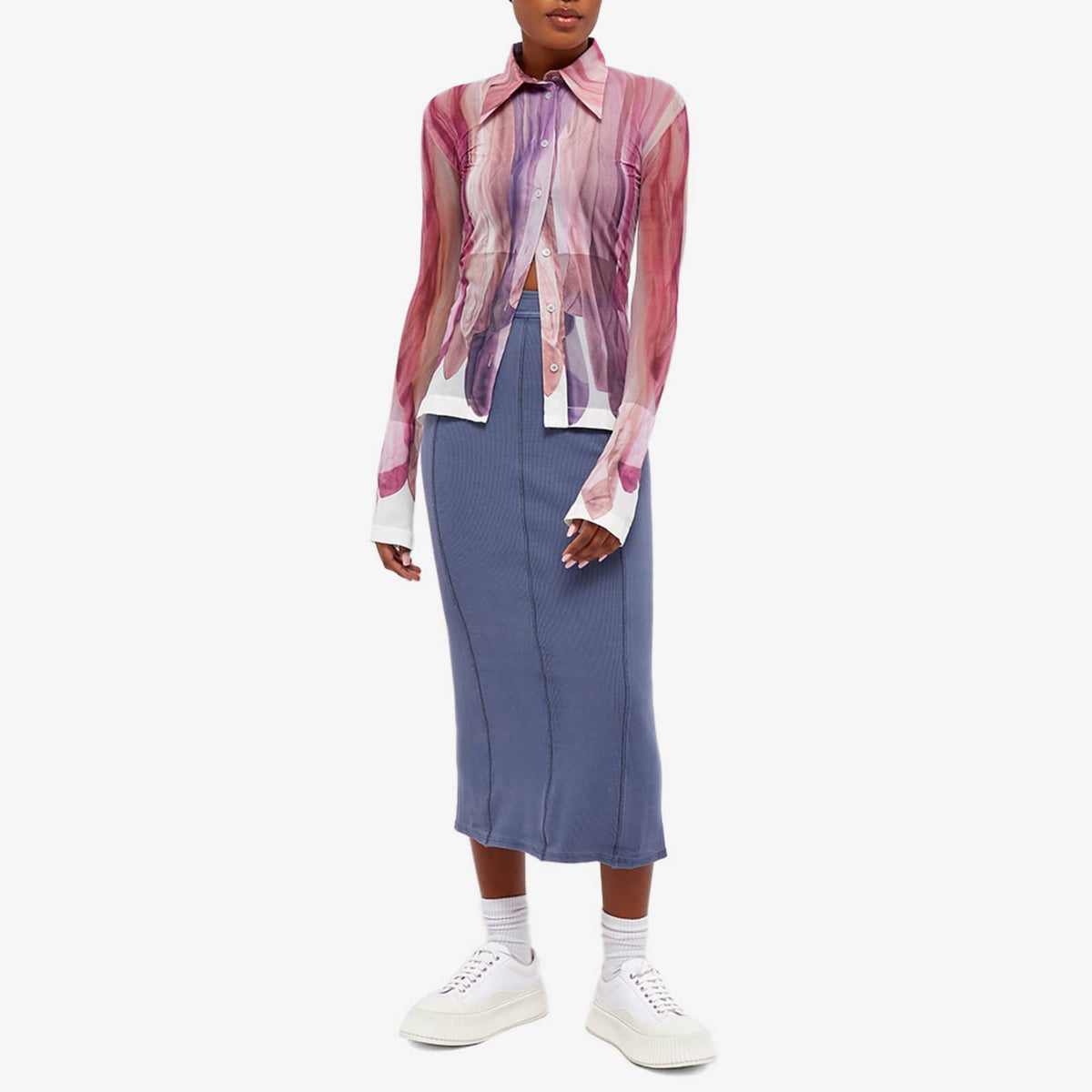 Acne Studios Etty Rib Midi Skirt