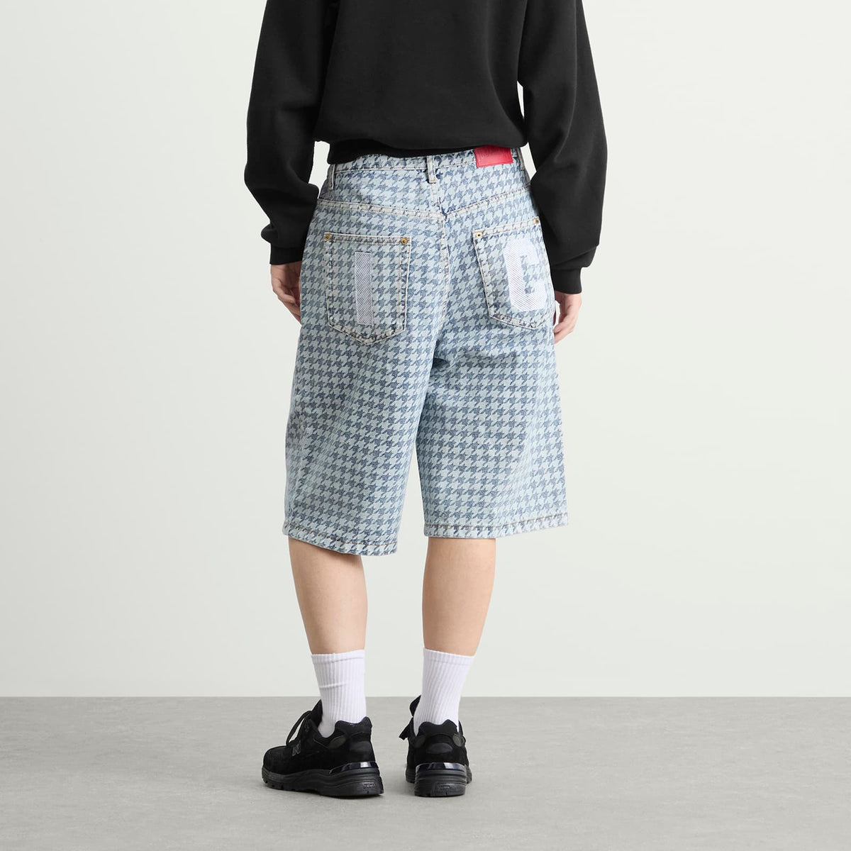ICECREAM Houndstooth Running Dog Jorts