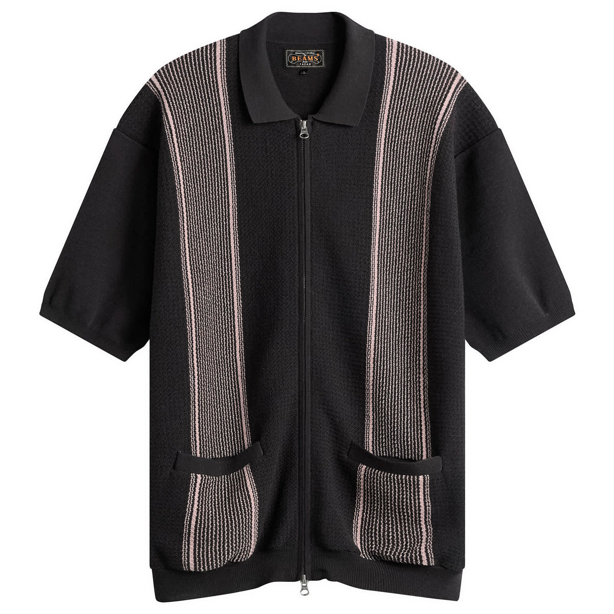 Beams Plus Stripe Zip Knit Polo
