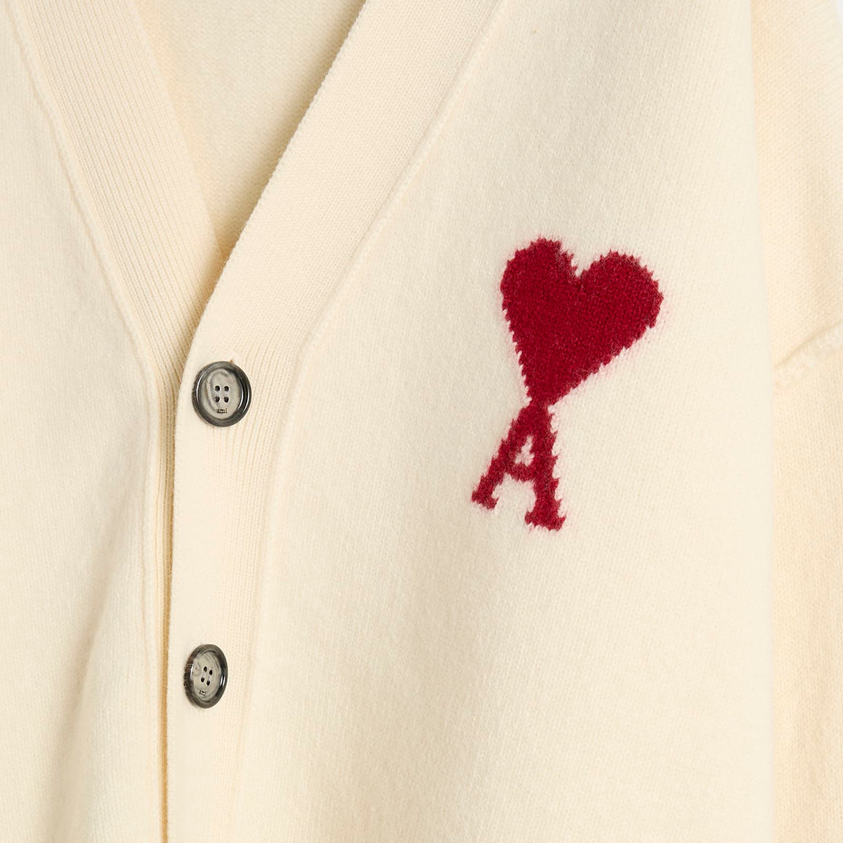 AMI Paris Cardigan With Contrasted Ami De Coeur