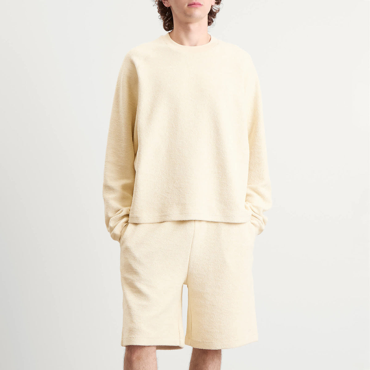 AMI Paris Reversed Non Brushed Fleece Crewneck Sweatshirt