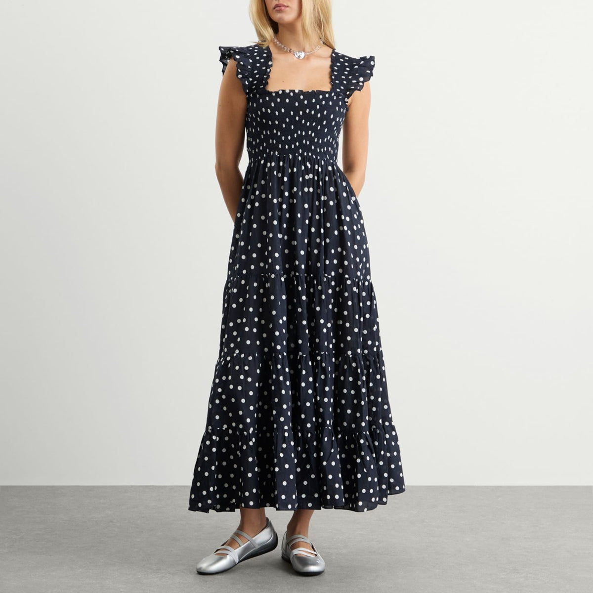 RIXO Kendall Spot Midi Dress